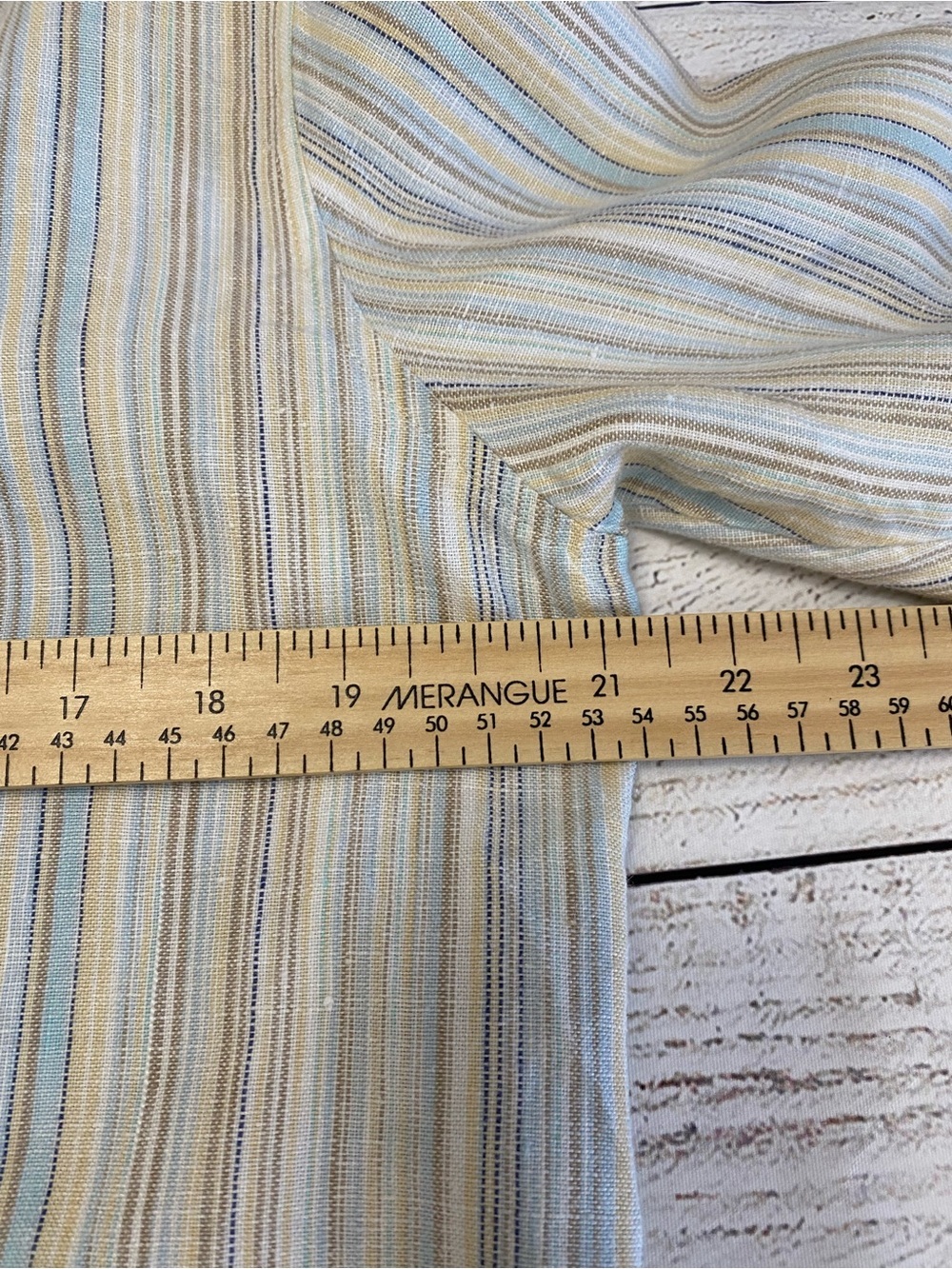 L.L. Bean Linen Striped Button-Up Shirt Long Sleeve Medium - Picture 10 of 12